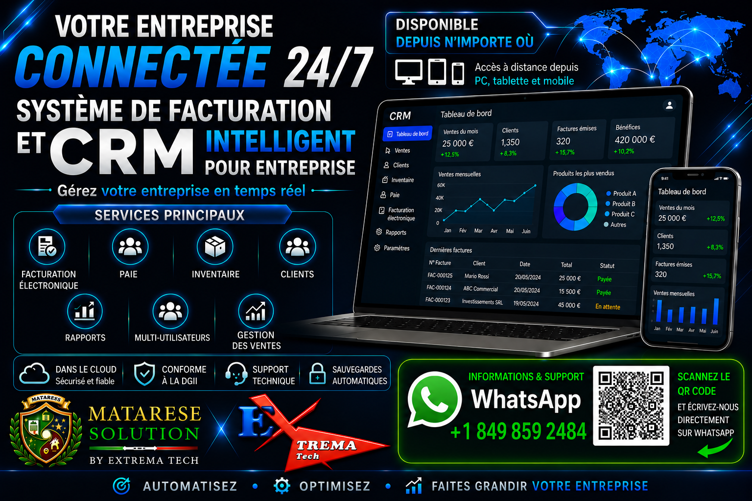 Sistema de facturación y CRM inteligente de Extrema Tech