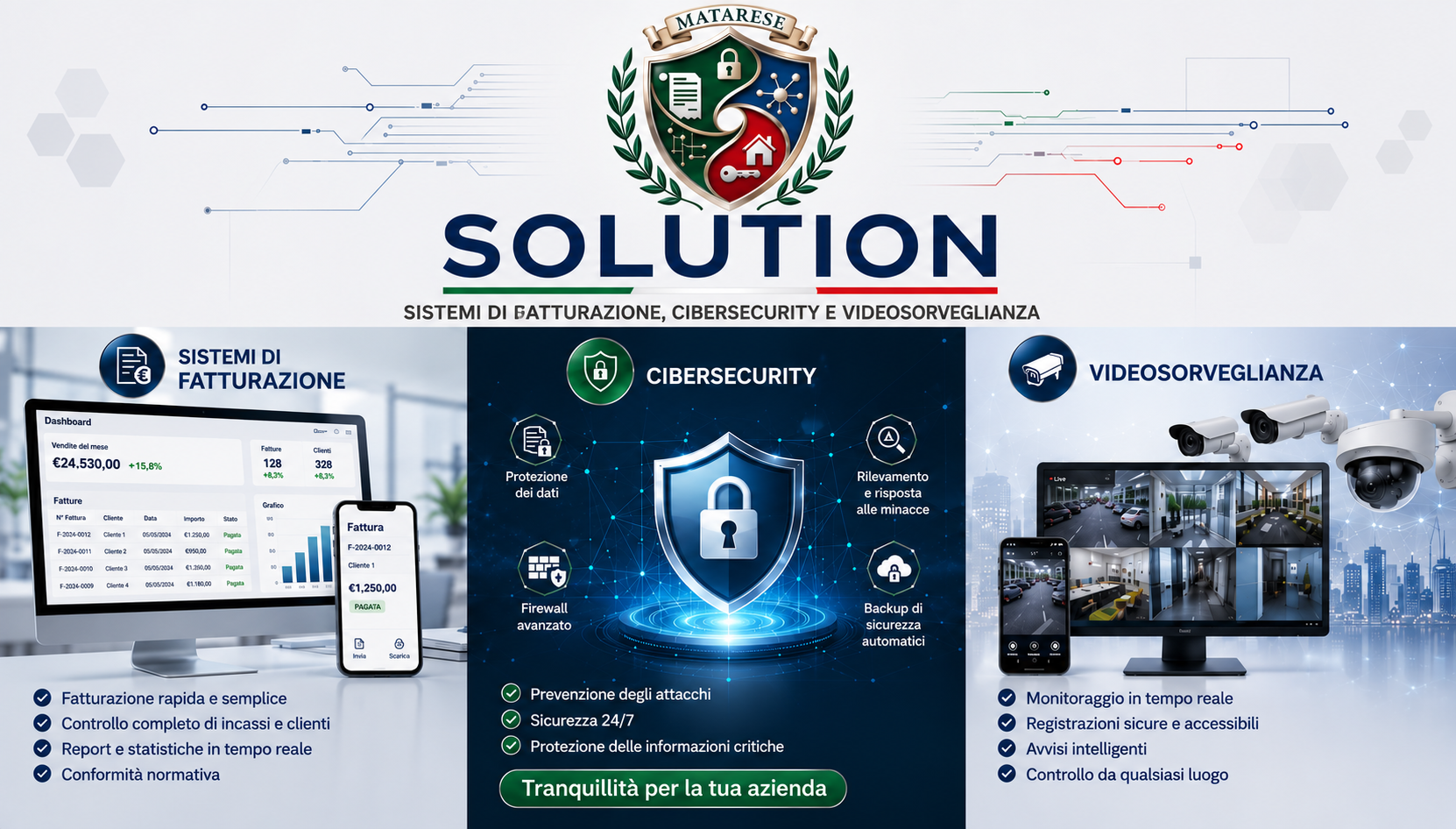 MATARESE Solution: facturación, ciberseguridad y videovigilancia